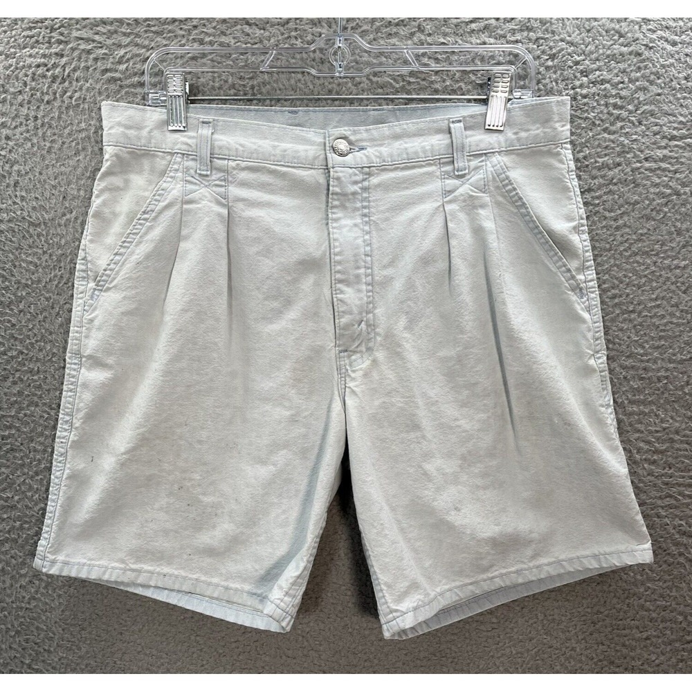 Vintage Levis Shorts Womens 33 Blue Pleated Jorts Workwear Grunge 1990s Y2K